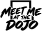 Vinyl decal graphic: "MEET ME AT THE DOJO" black lettering on white