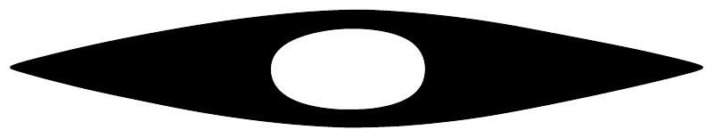 Eye-shaped vinyl decal detail with white oval center