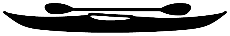 Black kayak side profile vinyl decal graphic