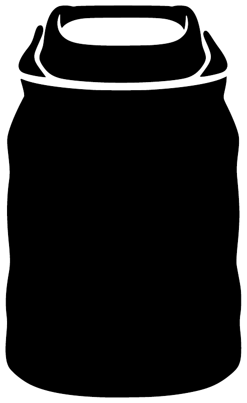 Kayak dry bag vinyl decal sticker, white dry bag icon silhouette