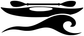 Black kayak and ocean curl vinyl decal graphic