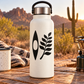 Black kayak leaf vinyl decal with five leaf branches and teardrop outline