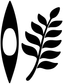 Black leaf-and-paddles vinyl decal: branch with five leaves plus teardrop