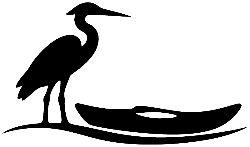 Black heron kayak vinyl decal silhouette