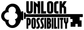 Unlock Possibility vinyl decal close-up: black key icon and “UNLOCK POSSIBILITY” lettering