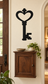 Heart key vinyl decal with antique-style key and heart ornament, black silhouette
