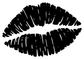 Black kiss lips vinyl decal with textured natural lip lines
