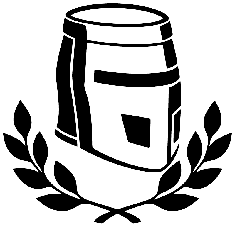 Black-and-white helmet with laurel leaves vinyl decal, shield emblem graphic