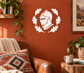 Knight medallion vinyl decal with white helmet icon and wreath leaves