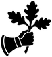 Black knight and oak branch vinyl decal silhouette