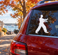 Martial arts kung fu practice step silhouette vinyl decal on car window