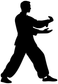 Black kung fu practice step silhouette vinyl decal