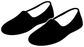 Two black kung fu training shoe vinyl decals close-up on white background