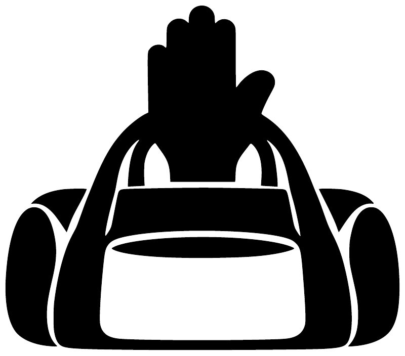 Kung fu training bag vinyl decal graphic in black silhouette with white outline