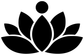 Black lotus flower vinyl decal with central teardrop and circular top