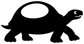 Black tortoise vinyl decal with white eye and oval shell