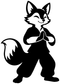 Black and white fox praying vinyl decal sticker