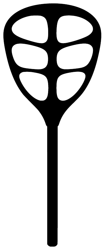 Lacrosse goalie pocket vinyl decal, black goalie pocket icon with handle
