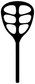 Lacrosse goalie pocket vinyl decal, black goalie pocket icon with handle