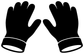 Lacrosse gloves vinyl decal graphic: two black glove hands with white cuffs, mirrored.