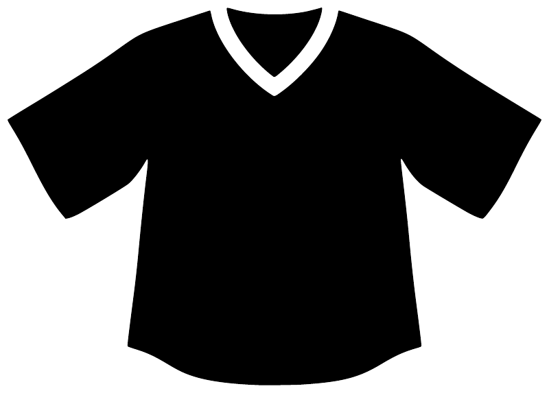 Lacrosse jersey vinyl decal: black shirt with white V-neck collar