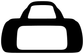 Weekend bag vinyl decal, black bag silhouette with white interior