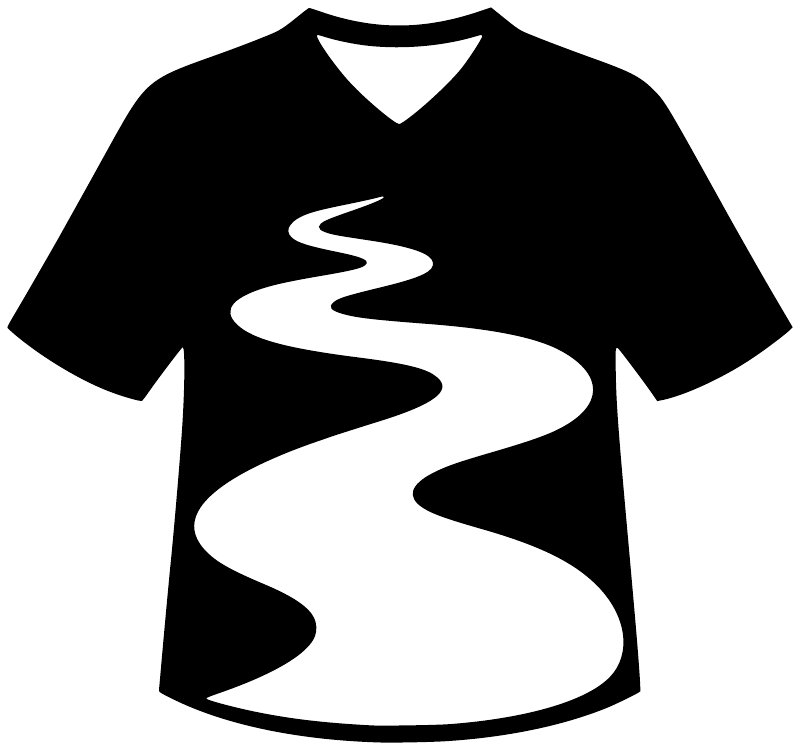 Black lacrosse shirt graphic vinyl decal with a white stylized lacrosse mark