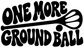 Lacrosse vinyl decal in black: 'ONE MORE GROUND BALL' text with winged ball icon