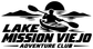 Black vinyl decal of kayaker silhouette with Lake Mission Viejo Adventure Club lettering