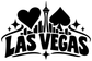 Black Las Vegas wordmark with heart, spade, and skyline card-suit emblem vinyl decal