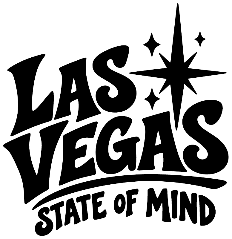 Las Vegas State of Mind vinyl decal in black with stars and script lettering
