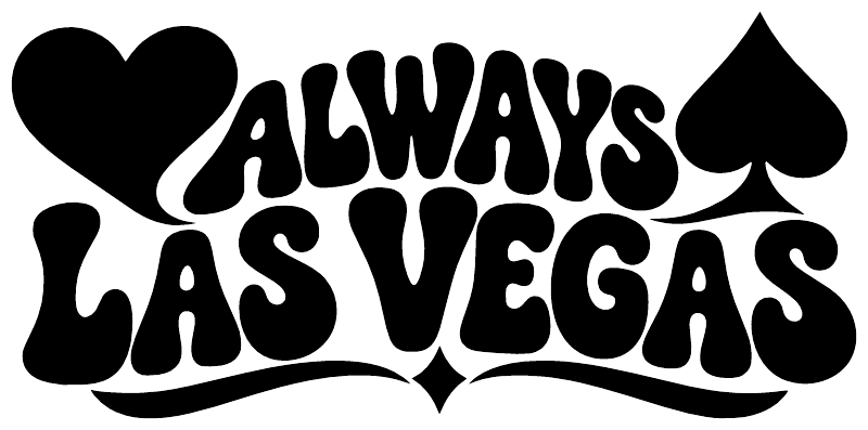 Black “ALWAYS LAS VEGAS” vinyl decal with heart and clover shapes