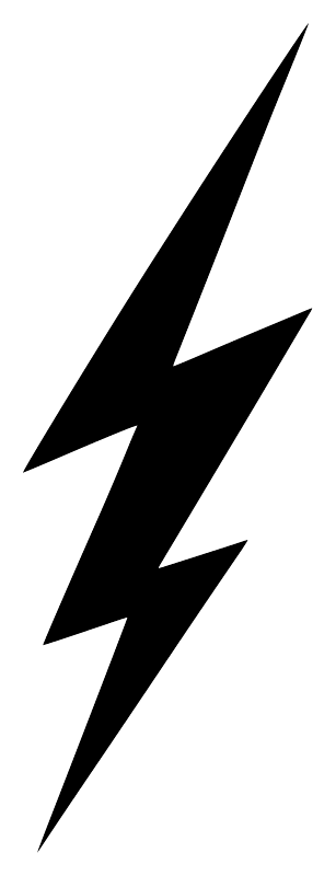 LightningCX001 - Tall Three Strike Lightning Bolt; preview rendered from the saved vector PDF