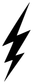 Three-strike lightning bolt decal in black