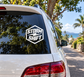 Storm Shift vinyl decal for vehicles, black logo on clear window