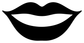 Vinyl lips decal sticker with black and white lip design