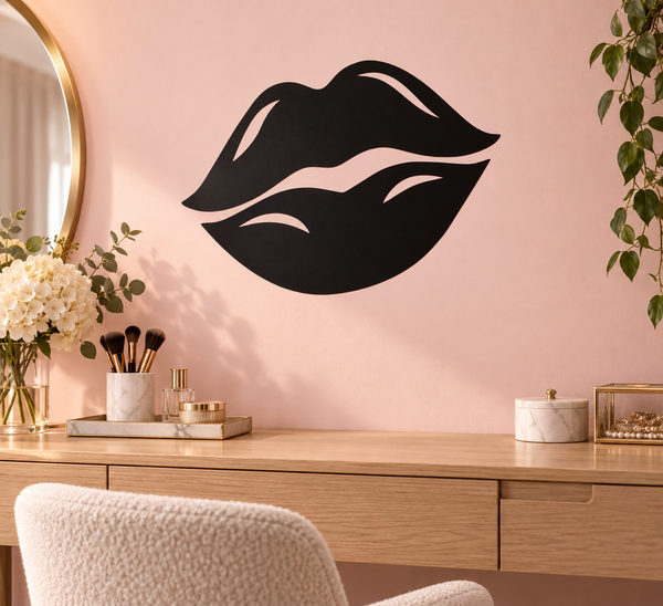 Black lips kiss vinyl decal silhouette