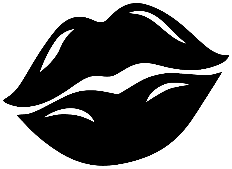 Close-up black lips kiss vinyl decal