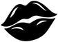Close-up black lips kiss vinyl decal