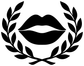 Black lips vinyl decal with laurel leaves around a wreath