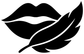 Black lips and feather vinyl decal, bold close-up graphic