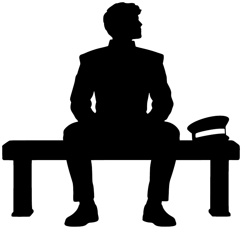 Black vinyl decal silhouette of seated marching band musician at a drum