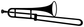 White trombone vinyl decal with bell and slide outline