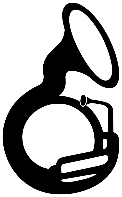 Black and white sousaphone vinyl decal graphic