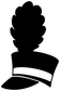 Black marching band peaked hat vinyl decal silhouette with plume and neck banner