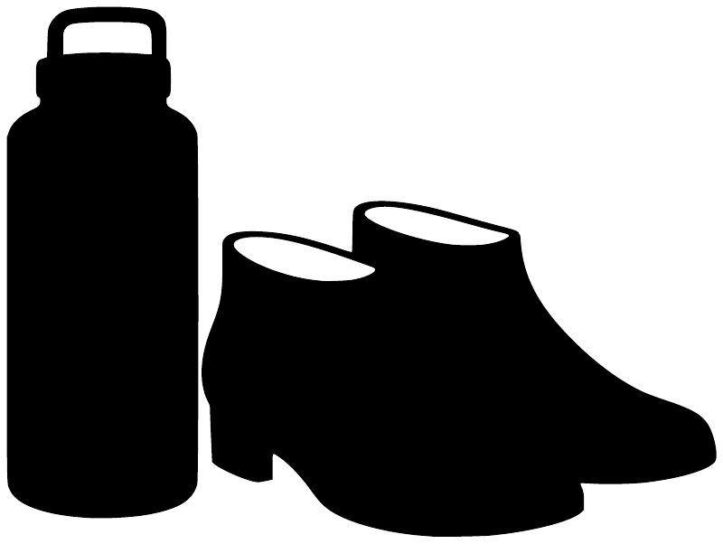Vinyl decal with bottle and marching boot silhouettes