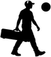 MarksmenCX001 vinyl decal silhouette of a walking figure with circular shapes, black