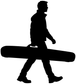 Black vinyl decal silhouette of a person holding a rifle on a white background