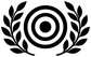 Black laurel wreath target vinyl decal with concentric bullseye circles