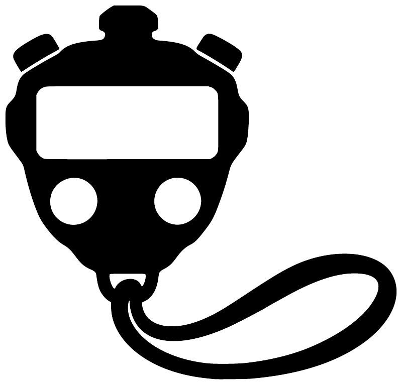 Black timer emblem vinyl decal with coiled cord and microphone-style icon